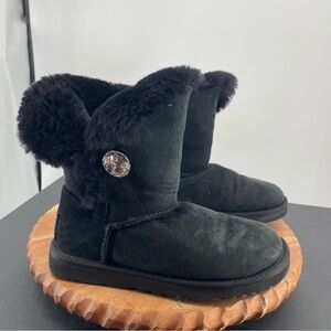 UGG Black Ankle Boots w/ Crystal Details